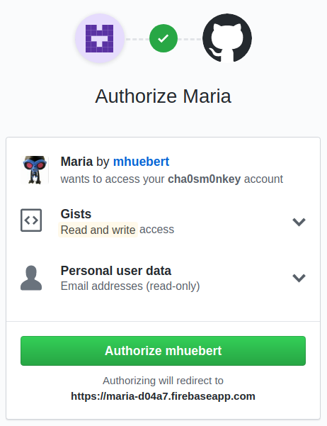 Maria.cloud GitHub access request